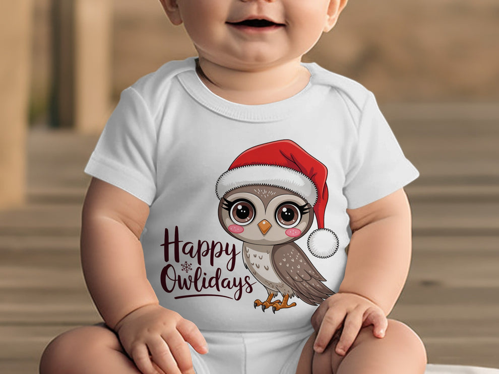 Adorable Owl Design Baby Onesie Perfect for Holidays product type