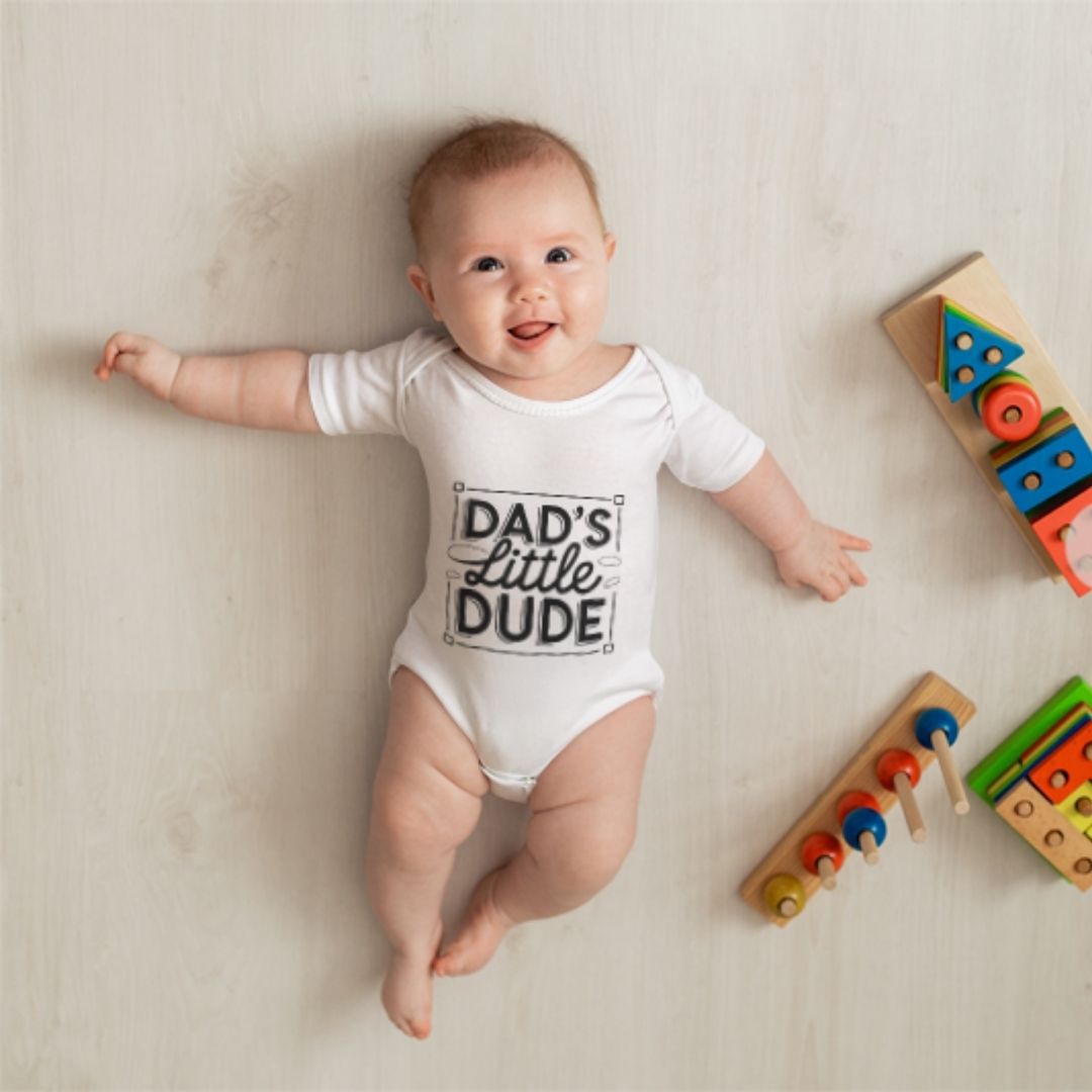 Dad's Little Dude - Retro Cute Father's Tee