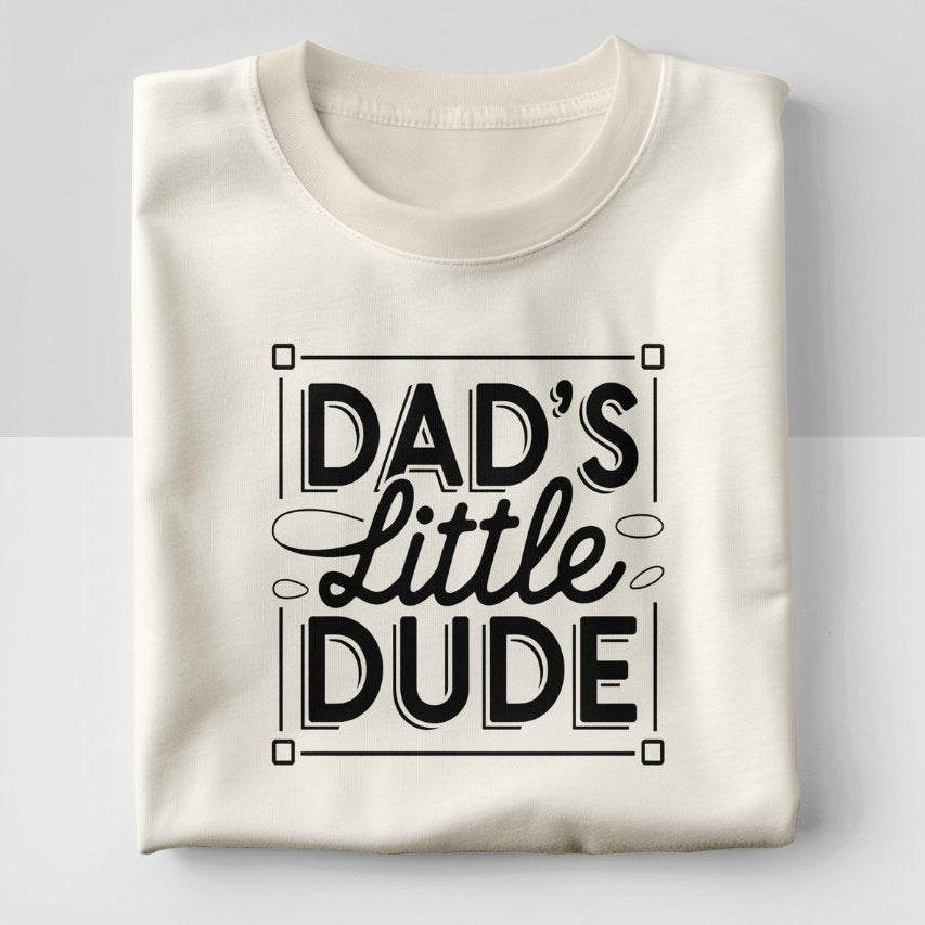 Dad's Little Dude - Retro Cute Father's Tee