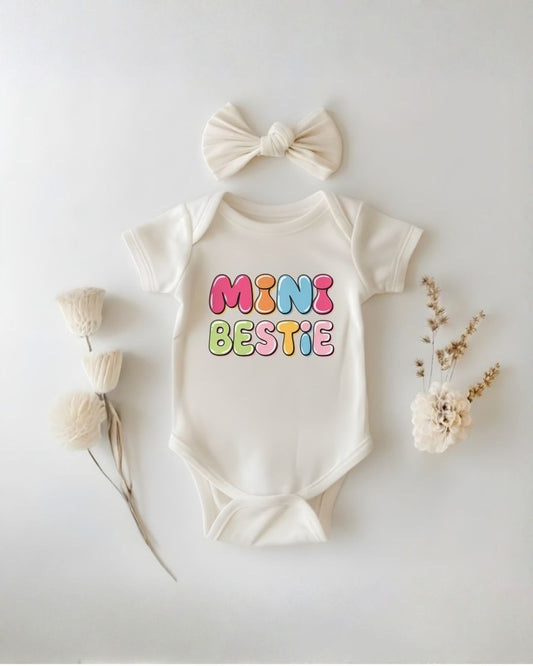 Mini Bestie ,Cute Groovy Besties Tee