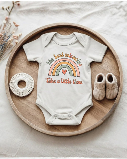 The Best Miracles Take Time, Newborn Miracle Baby Tee