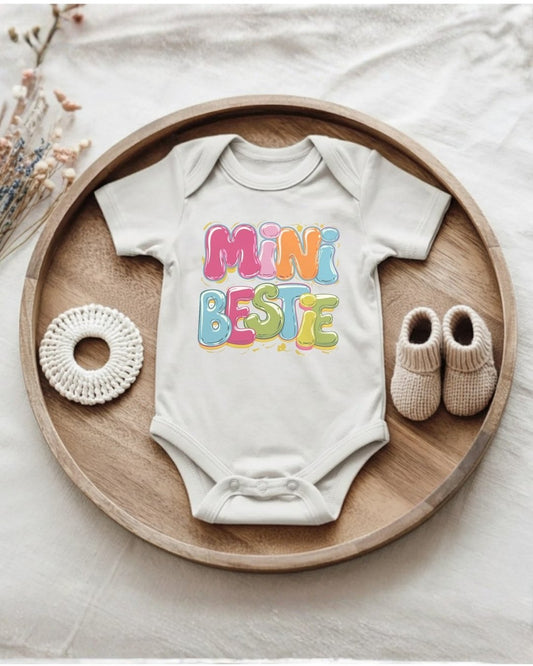 Mini Bestie , Cute Groovy Besties Tee