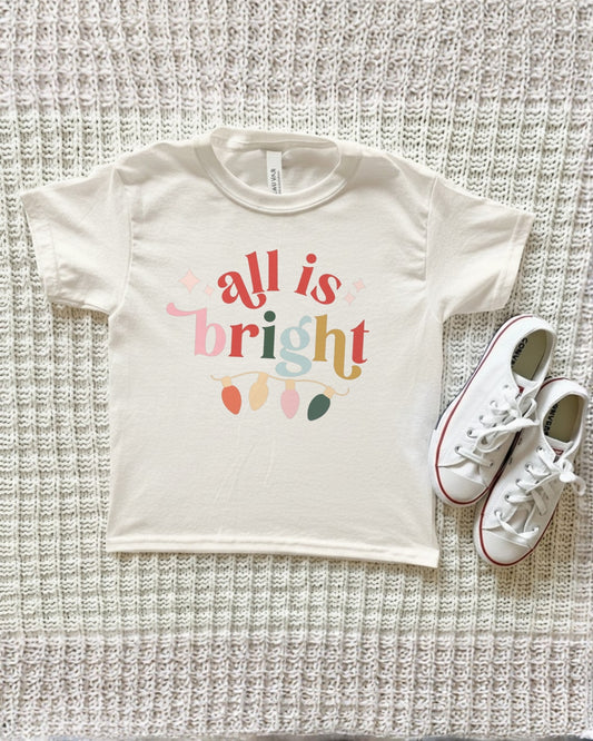 All Is Bright Retro Christmas Lights Tee