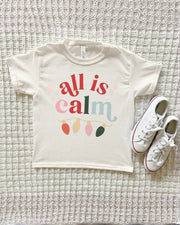 All Is Calm Retro Christmas Lights Tee