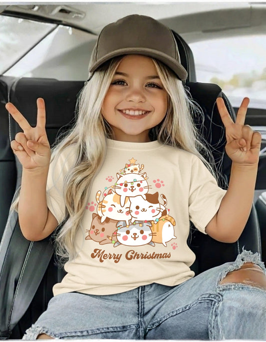Merry Christmas Cat Tree Tee