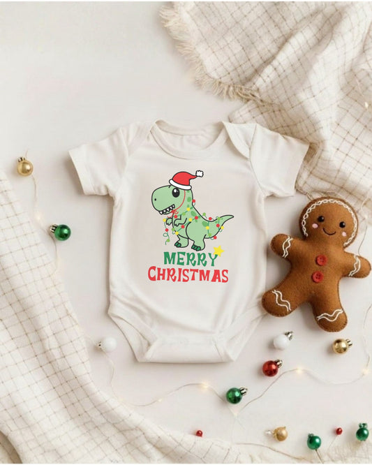 Merry Christmas Dinosaur Christmas Tee