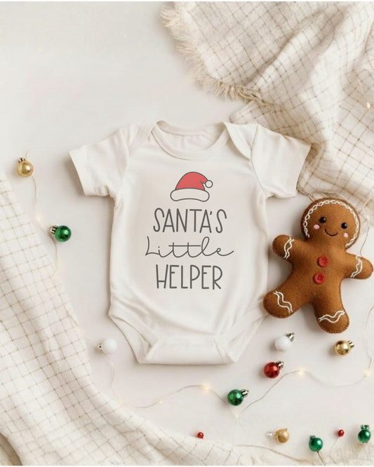 Santa's Little Helper Adorable Christmas Tee