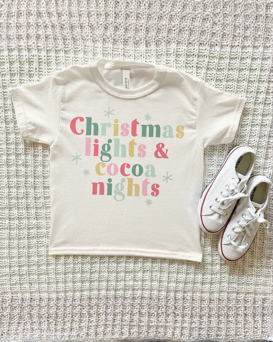 Christmas Lights & Cocoa Nights Christmas Tee