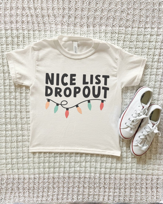 Nice List Dropout Funny Christmas Tee